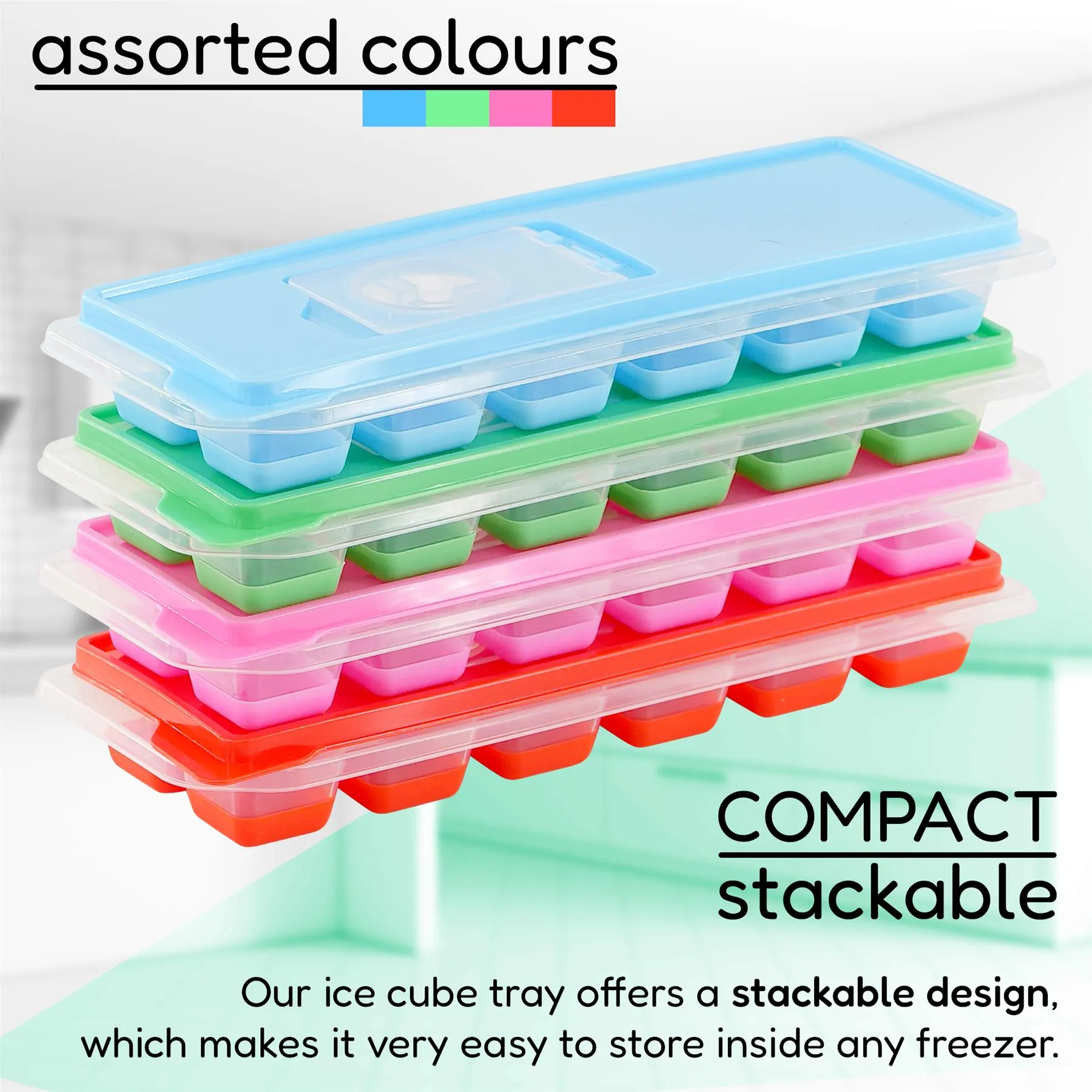 12 Cubes Ice Cube Tray With Lid