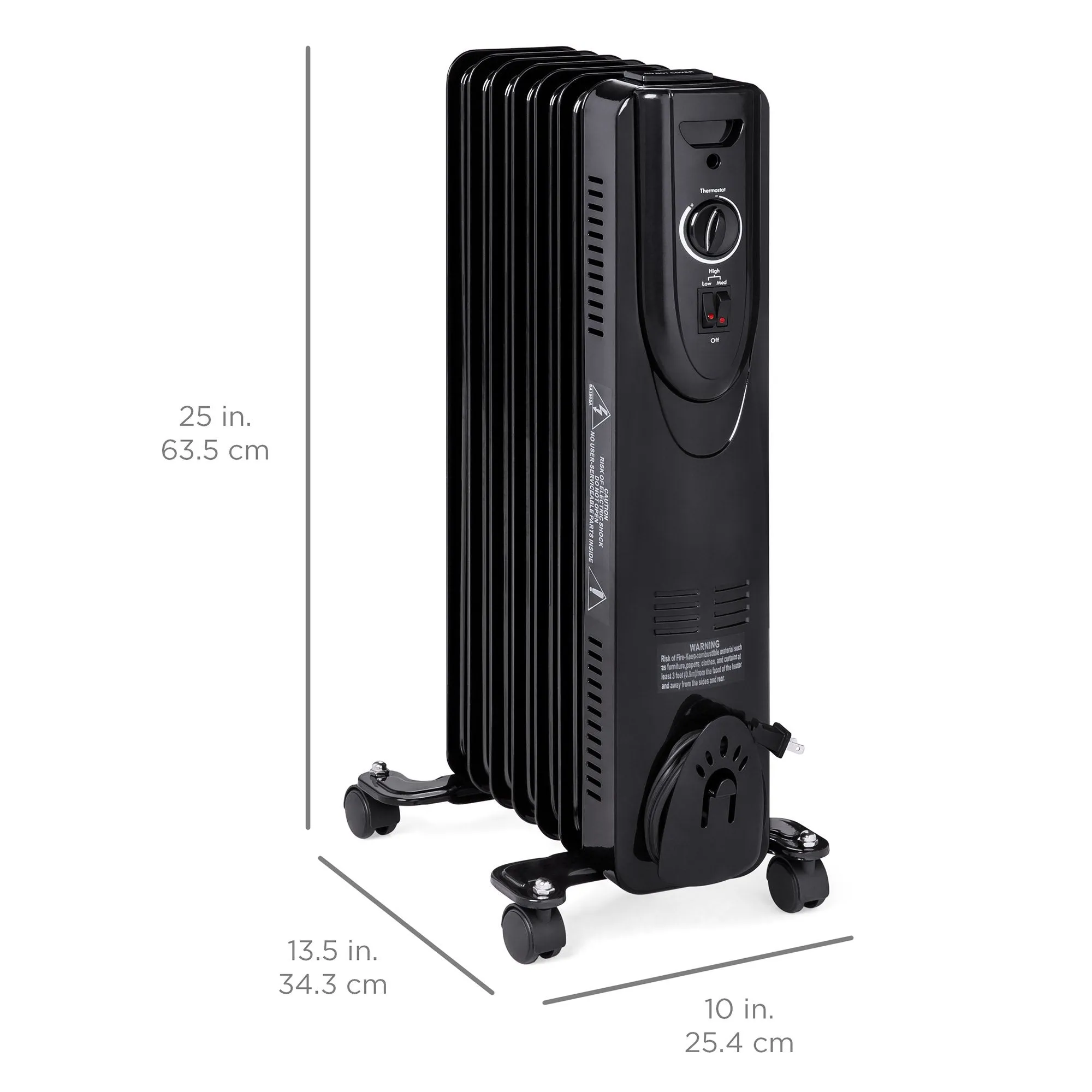 1500W Energy-Efficient Radiator Heater w/ Safety Shut-Off