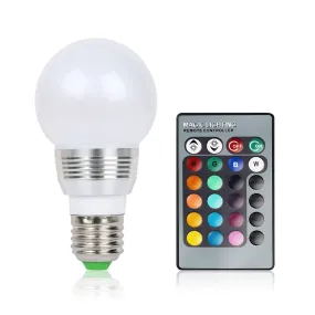 16 Color LED Bulbs - E27 3W RGB Dimmable Mood Lamp with Remote Control