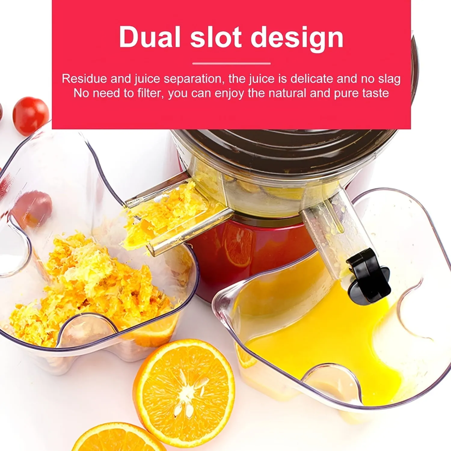 1pc US Plug Slow Masticating Juicer, Cold Press Juice Extractor Nama Juicer Orange Juicer Apples Orange Citrus Juicer Machine With Wide Chute Quiet Motor For Juicer Machines Vegetable And Fruit