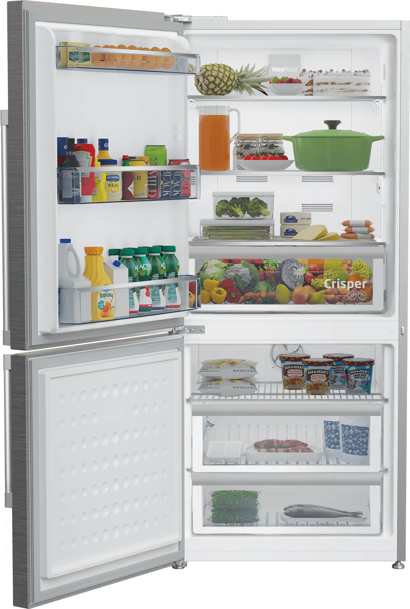 30" Freezer Bottom Stainless Steel Refrigerator (Left Hinge)