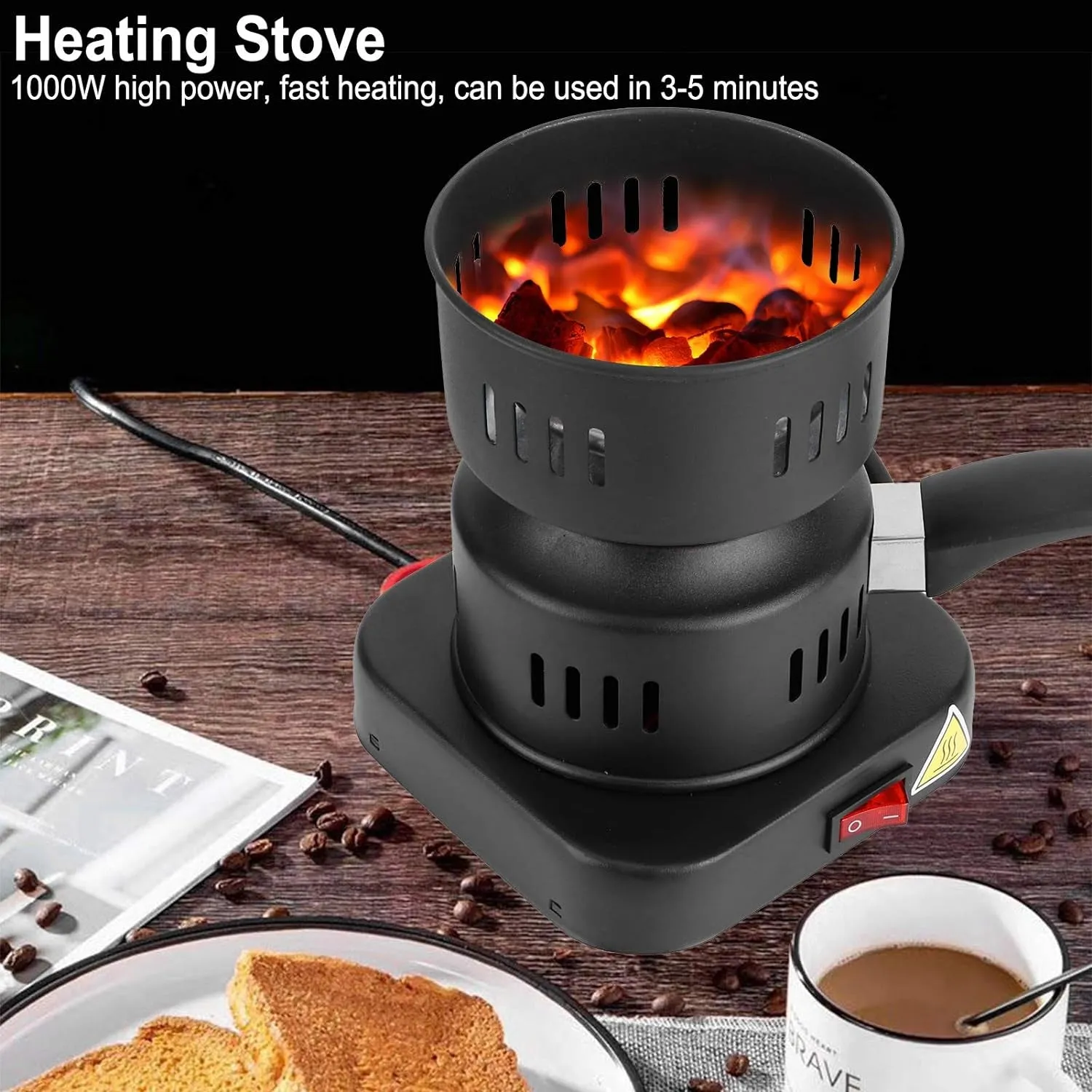 5815 Heating Stove, Tubular Heating Stove Hot Plate Stove,  Heat?Resistant Coating for Home, Camping Cooking, Mini Electric Tea Coffee Heater