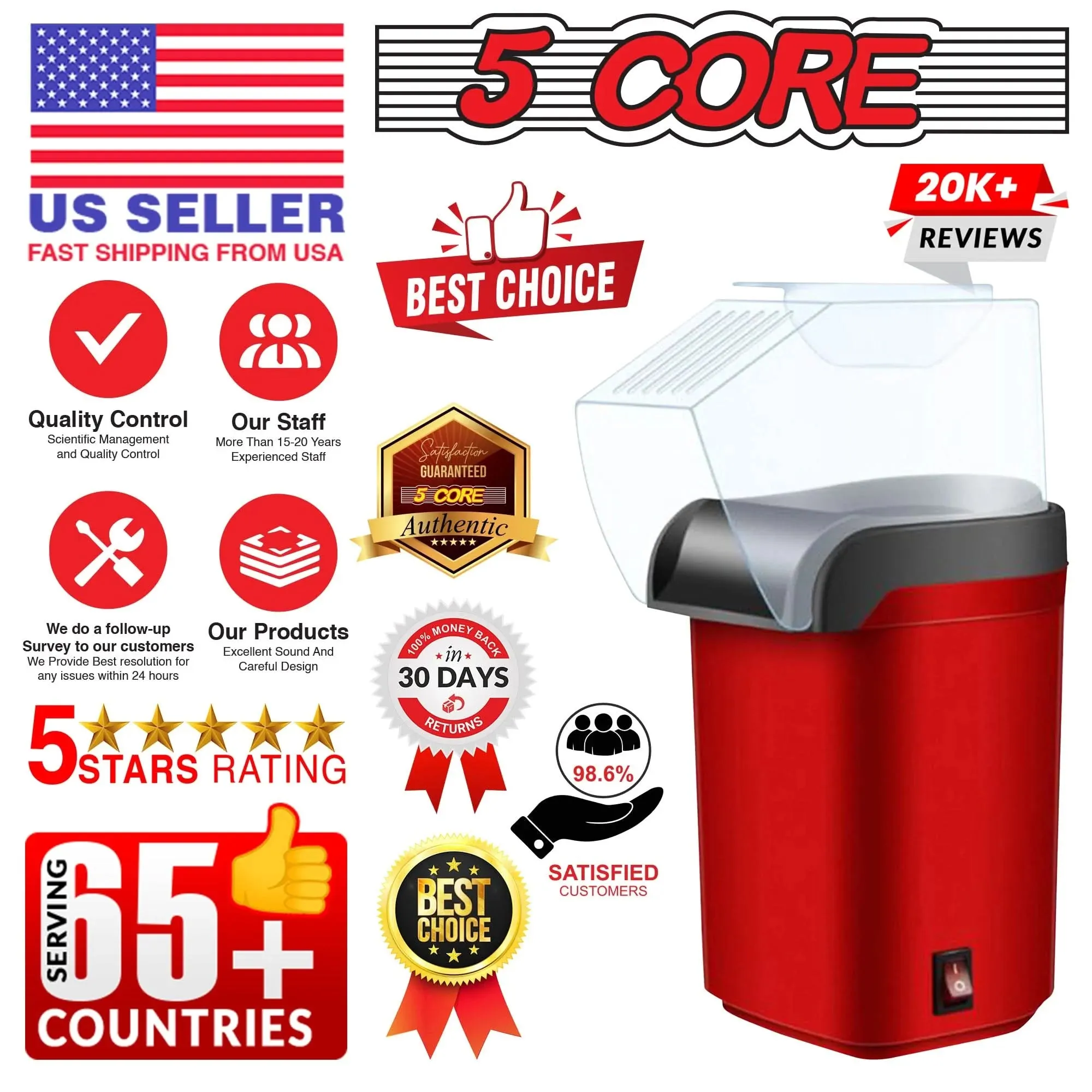 5Core Mini Portable Popcorn Machine 16 Cup