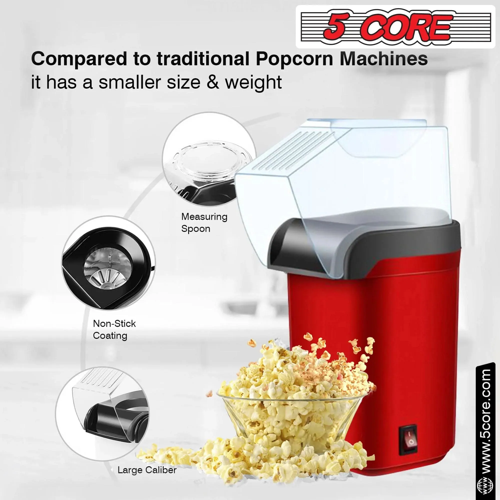 5Core Mini Portable Popcorn Machine 16 Cup