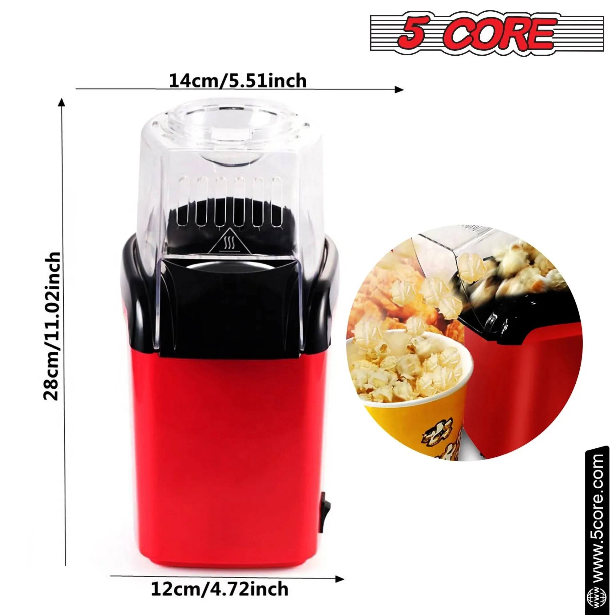 5Core Mini Portable Popcorn Machine 16 Cup