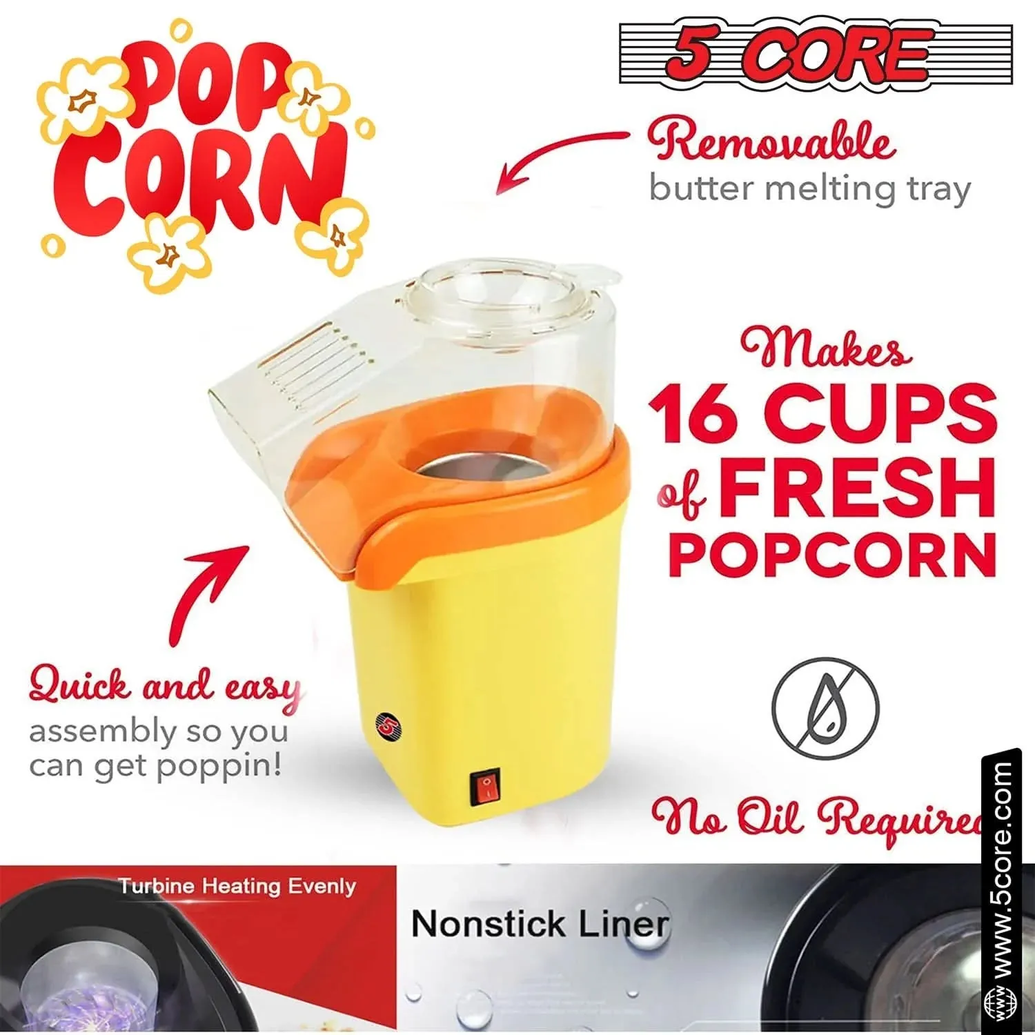 5Core Popcorn Machine 16 Cup