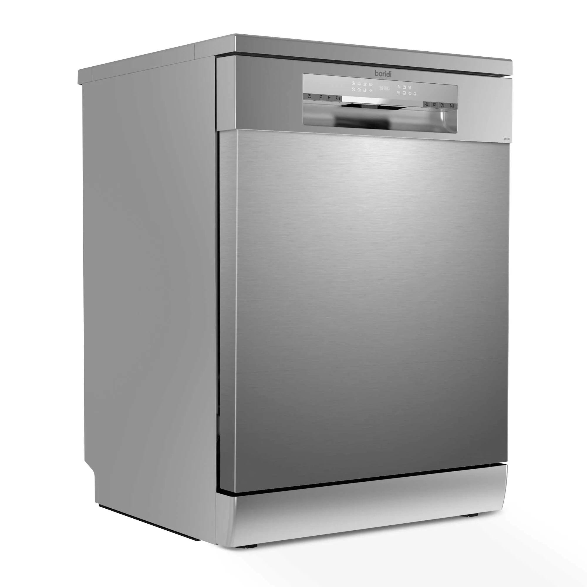 60cm Freestanding Dishwasher, 14 Place Settings, 8 Programs, LED Display, Silver - DH167