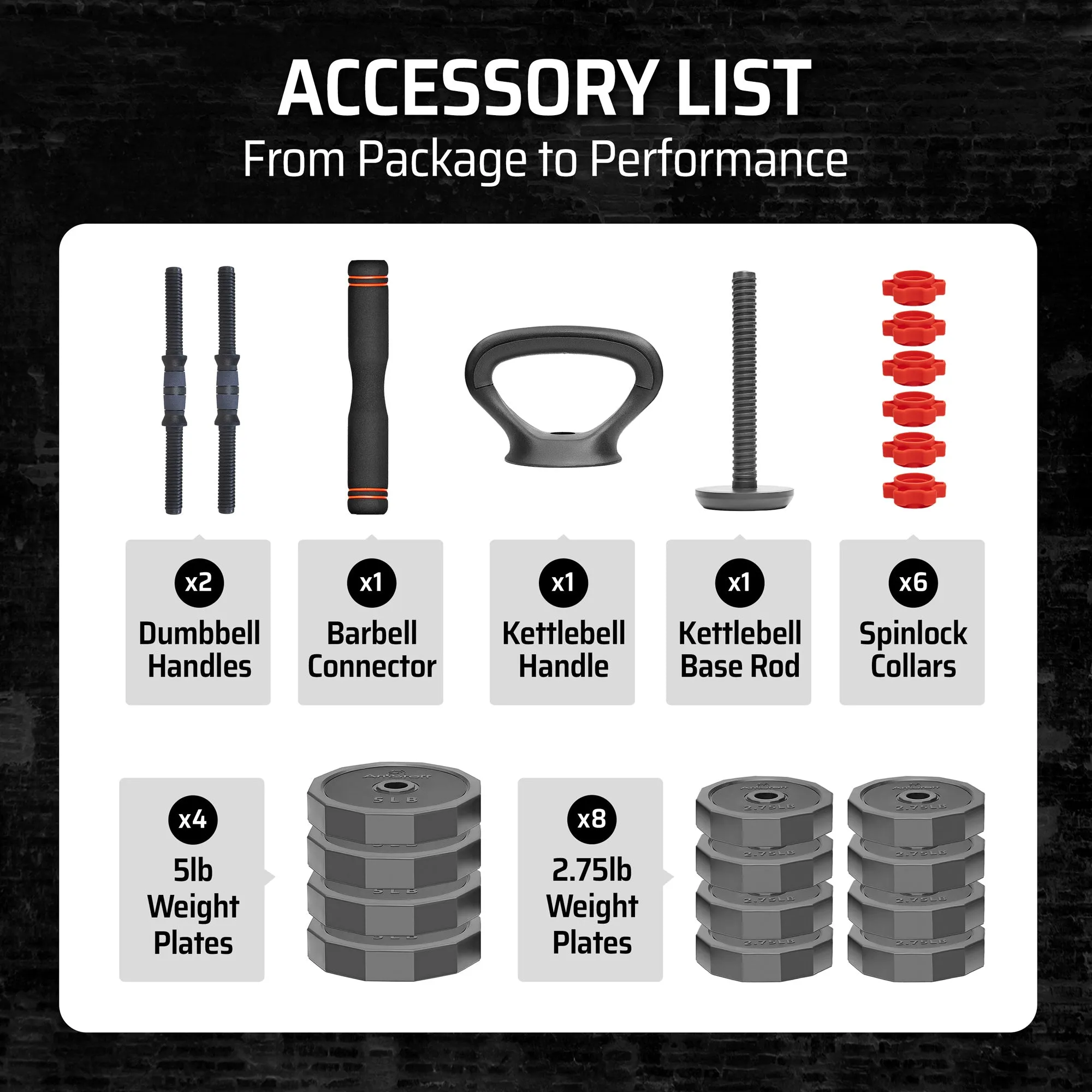 AmStaff 3-in-1 Adjustable Weight Set