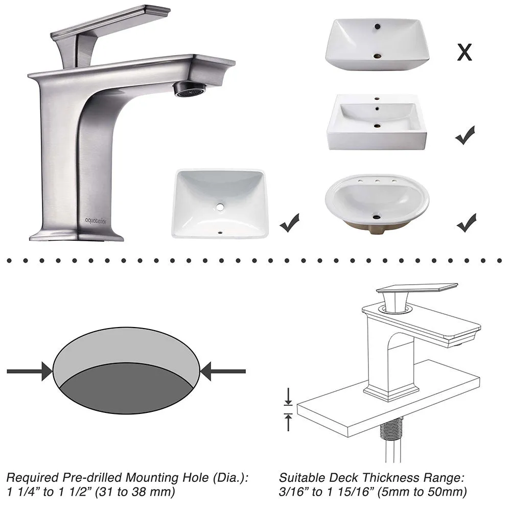 Aquaterior Bathroom Faucet Single Handle for Sinks, 6.7"H