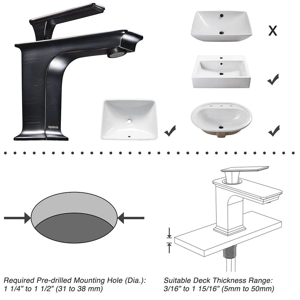 Aquaterior Bathroom Faucet Single Handle for Sinks, 6.7"H