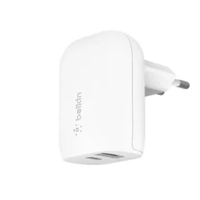 Belkin 37W Dual USB PD Wall Charger  Fast & Safe Charging - White