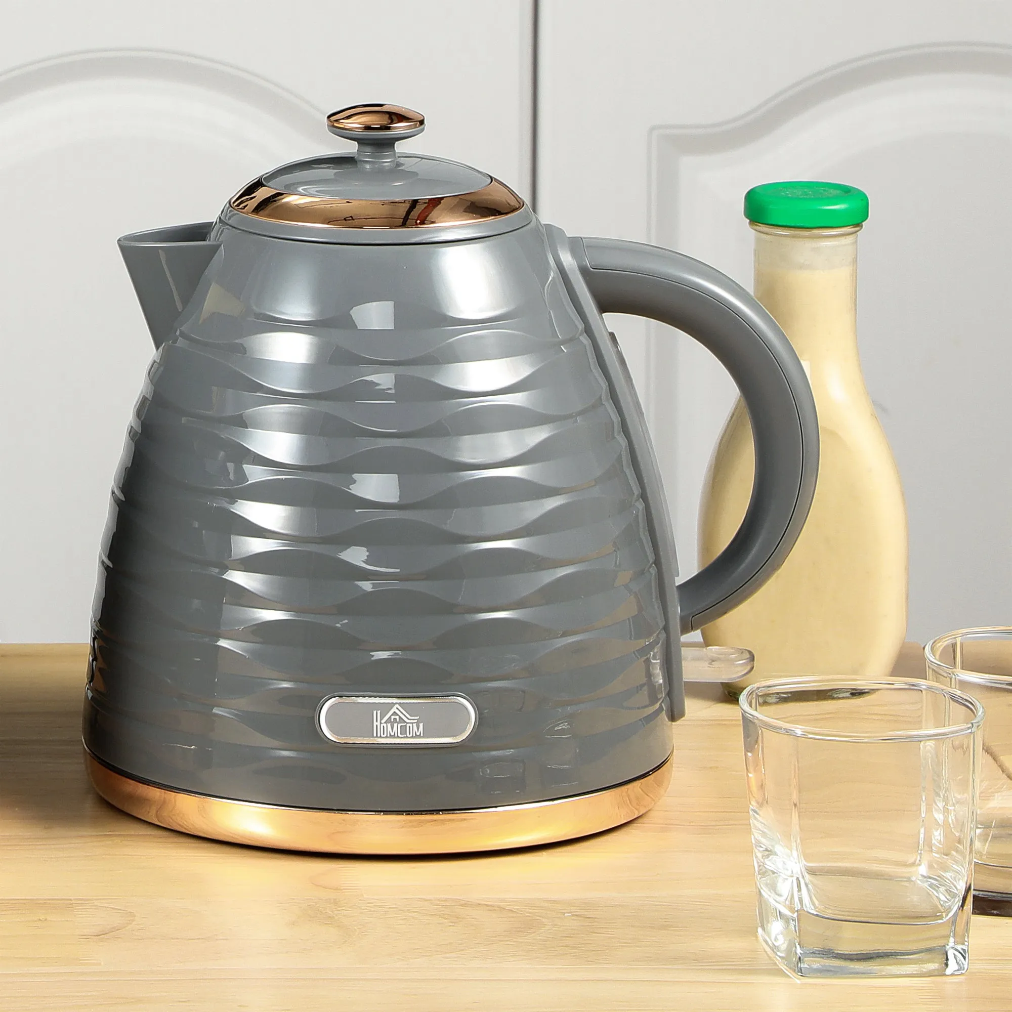 Electric Kettle, Fast Boil, 1.7L, 3kW, Swivel, Grey Ripple