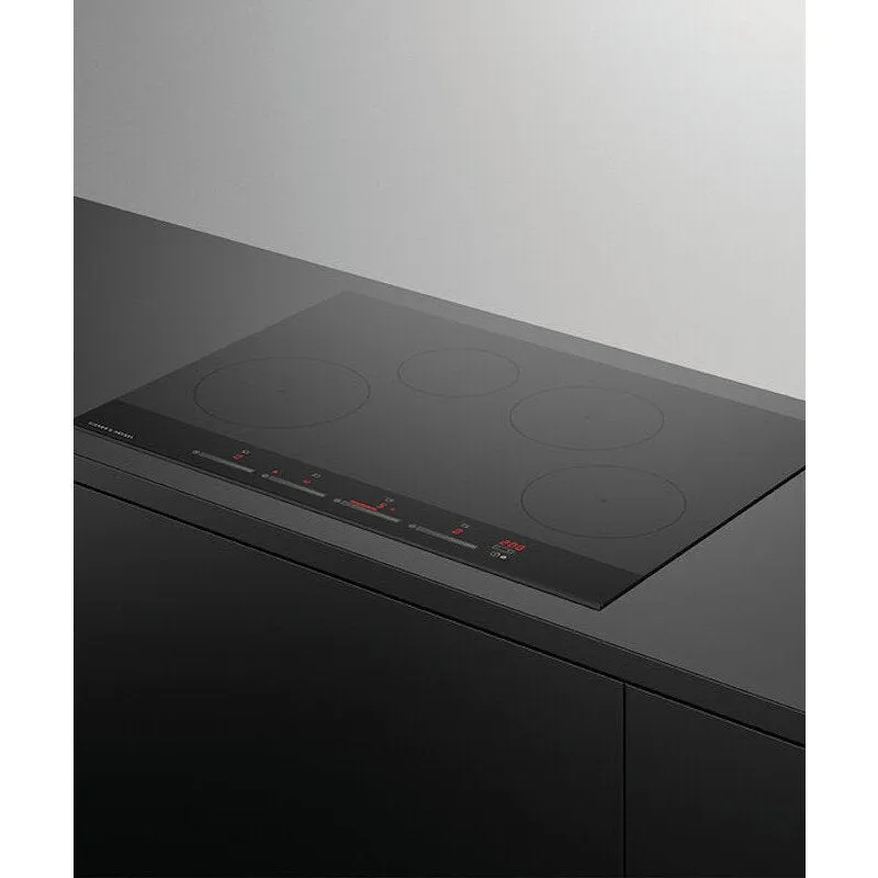 Fisher   Paykel CI764DTB4 Series 9 Minimal Induction Hob, 4 Zones,Touch&Slide Control, 76cm Wide - Black Glass