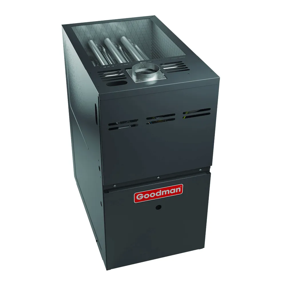 Goodman 80% AFUE 80,000 BTU 2-Stage Low NOx Gas Furnace - Upflow/Horizontal - 21" Cabinet - 2,000 CFM