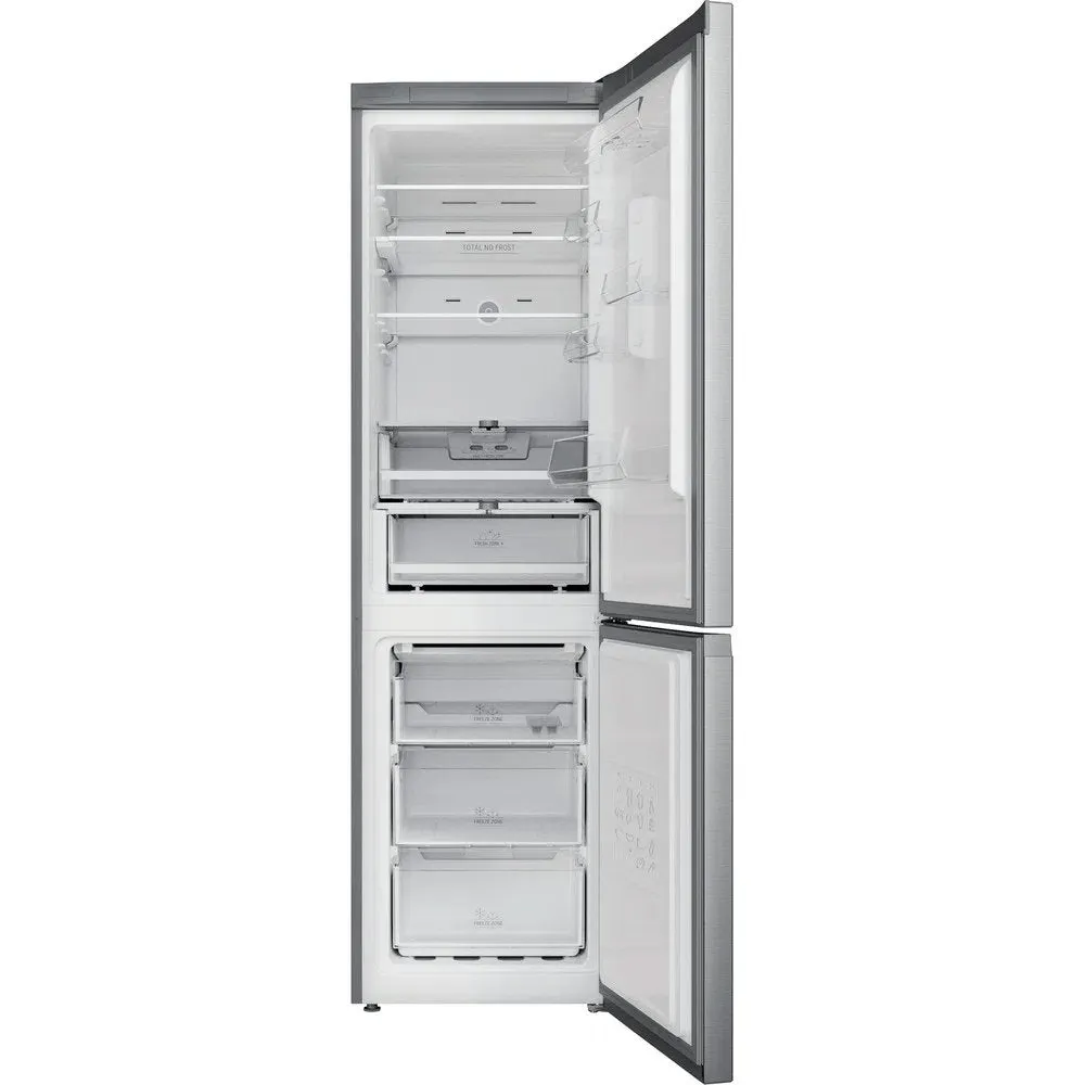 Hotpoint H9X94TSX 367 Litre Freestanding Fridge Freezer, Frost Free, 59.6cm Wide - Satin Stainless Steel