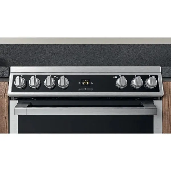 Hotpoint HDT67V9H2CX UK Double 60cm Gas Cooker Inox