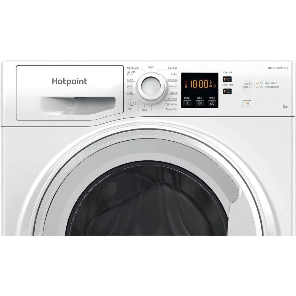 Hotpoint NSWF945CWUKN 9Kg Washing Machine, 1400 rpm, 59.5cm Wide - White