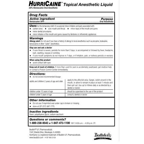 HurriCaine Oral Pain Anesthetic Gel with Wild Cherry Flavor