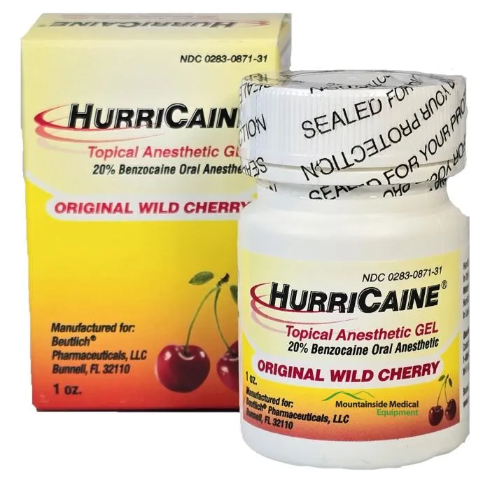 HurriCaine Oral Pain Anesthetic Gel with Wild Cherry Flavor