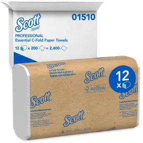 Kimberly-Clark Scott 01510 White C-Fold Towels, Case of 2400 (12/200)