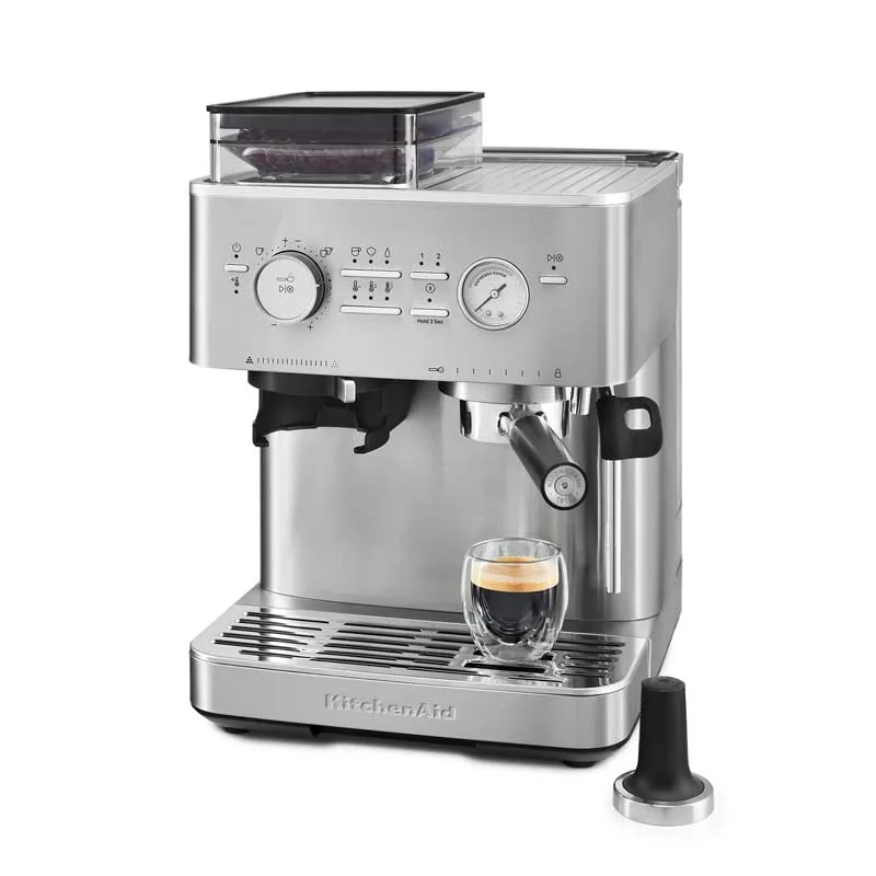 KitchenAid Semi Automatic Espresso Machine with Burr Grinder Stainless Steel