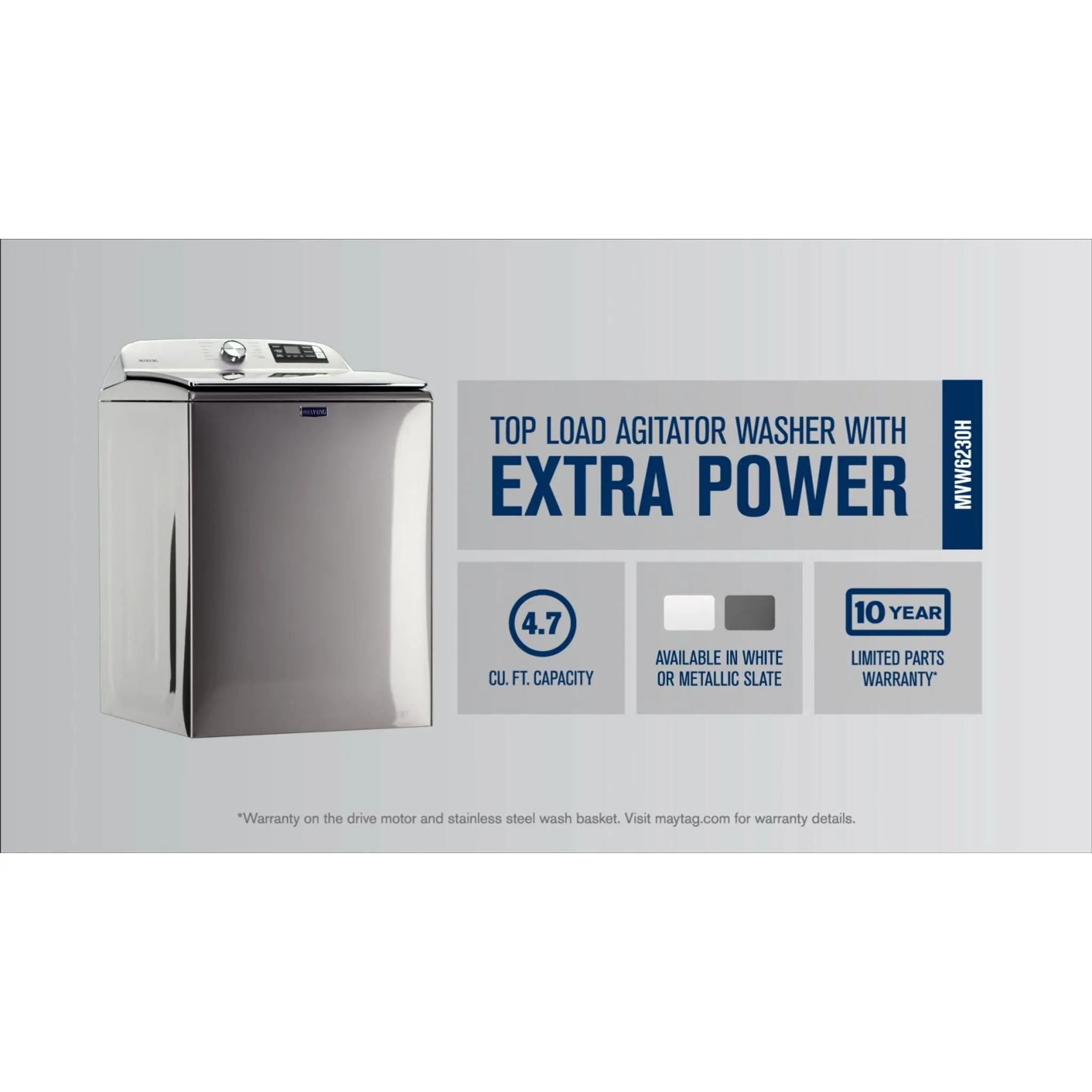 Maytag Smart Top Load Washer with Extra Power Button - 5.4 cu. ft. (MVW6230HC)