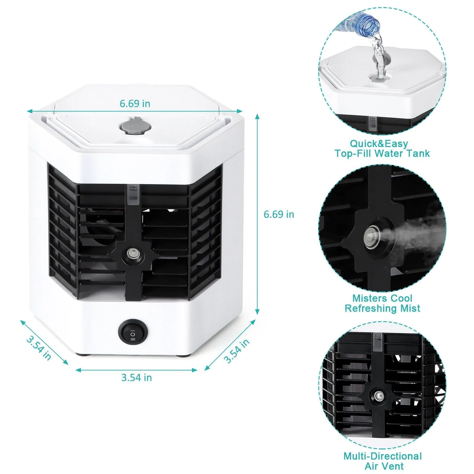 Mini Air Conditioner ARCTIC COOLER Air Cooler Humidifier Mini Portable Air Cooler Fan Arctic Air Personal Space Cooler The Quick & Easy Way to Cool Any Space Air Conditioner