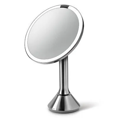 New - simplehuman 8" Stainless Steel Sensor Mirror - Brushed