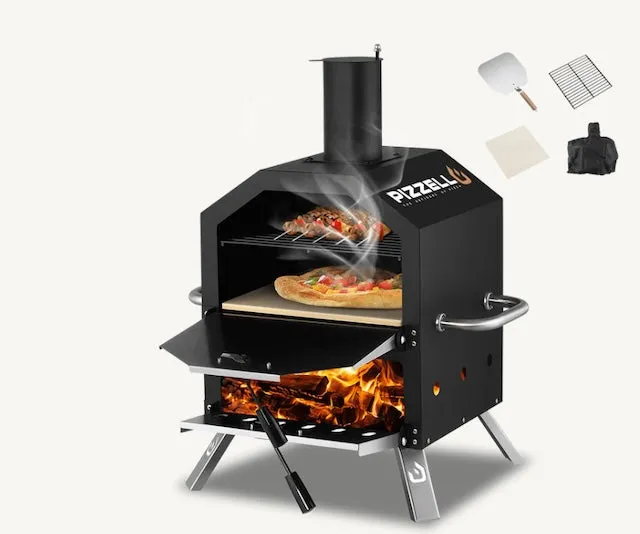 Pizzello X50008BK Freestanding Two layers Wood Fired Pizza Oven X50008BK