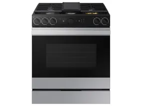 Samsung NSG6DG8700SR Bespoke 6.0 cu. ft. Smart Slide-In Gas Range with Smart Oven Camera & Illuminated Precision Knobs in Stainless Steel