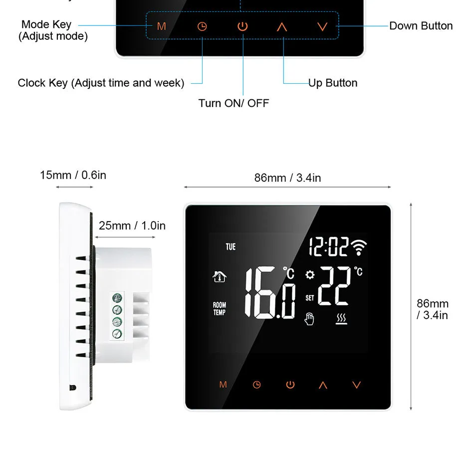 Smart life Tuya Wifi Smart Electric Gas Boiler 3A Temperature 16A Floor Heating Thermostat For Amazon Alexa Google Home