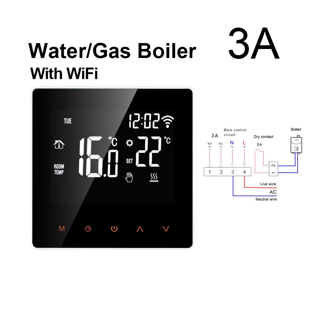 Smart life Tuya Wifi Smart Electric Gas Boiler 3A Temperature 16A Floor Heating Thermostat For Amazon Alexa Google Home