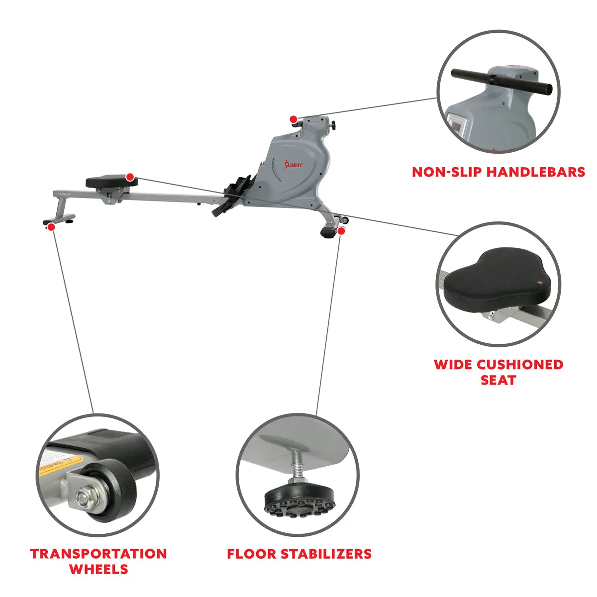 Space Saving Rowing Machine Magnetic Rower