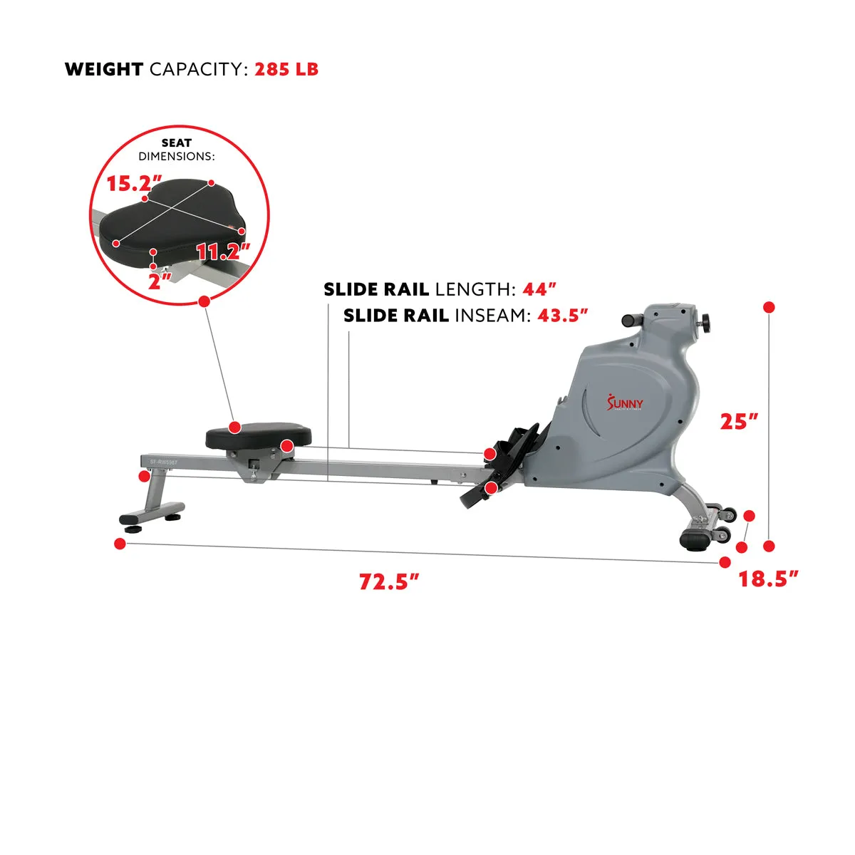 Space Saving Rowing Machine Magnetic Rower