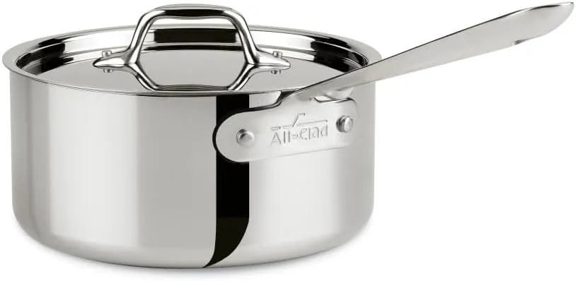 Stainless Steel Tri-Ply Dishwasher Safe Sauce Pan with Lid