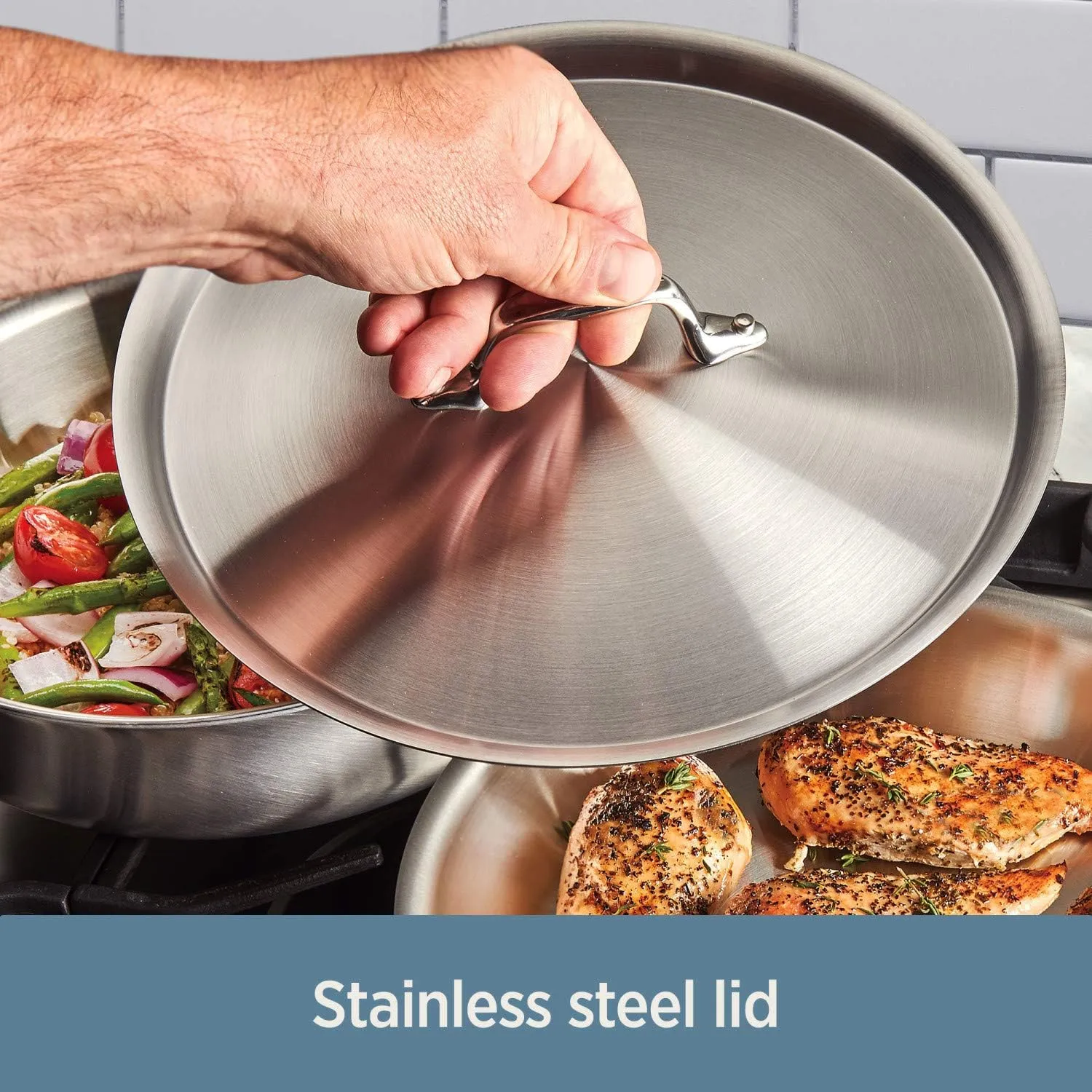 Stainless Steel Tri-Ply Dishwasher Safe Sauce Pan with Lid