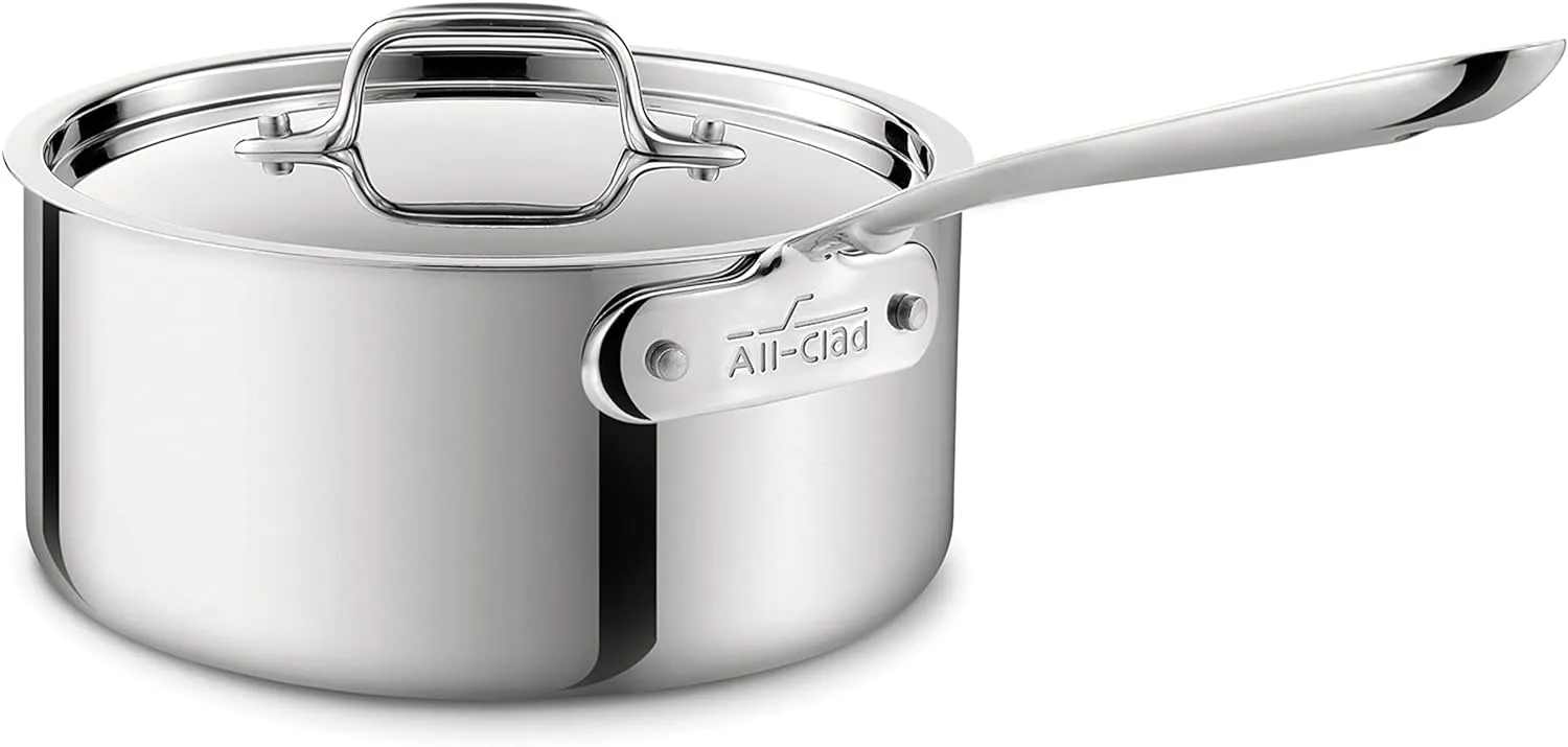 Stainless Steel Tri-Ply Dishwasher Safe Sauce Pan with Lid