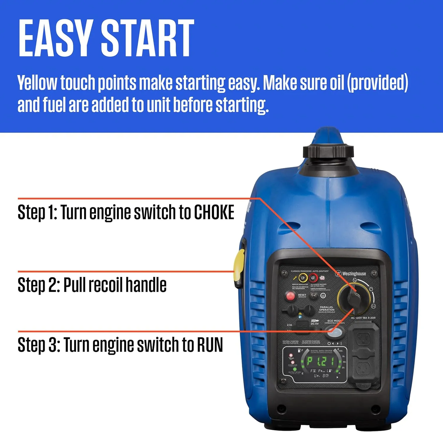 Super Quiet & Lightweight Portable Inverter Generator