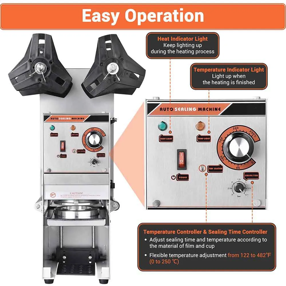 TheLAShop Semi-automatic Bubble Tea Boba Cup Sealer Sealing Machine