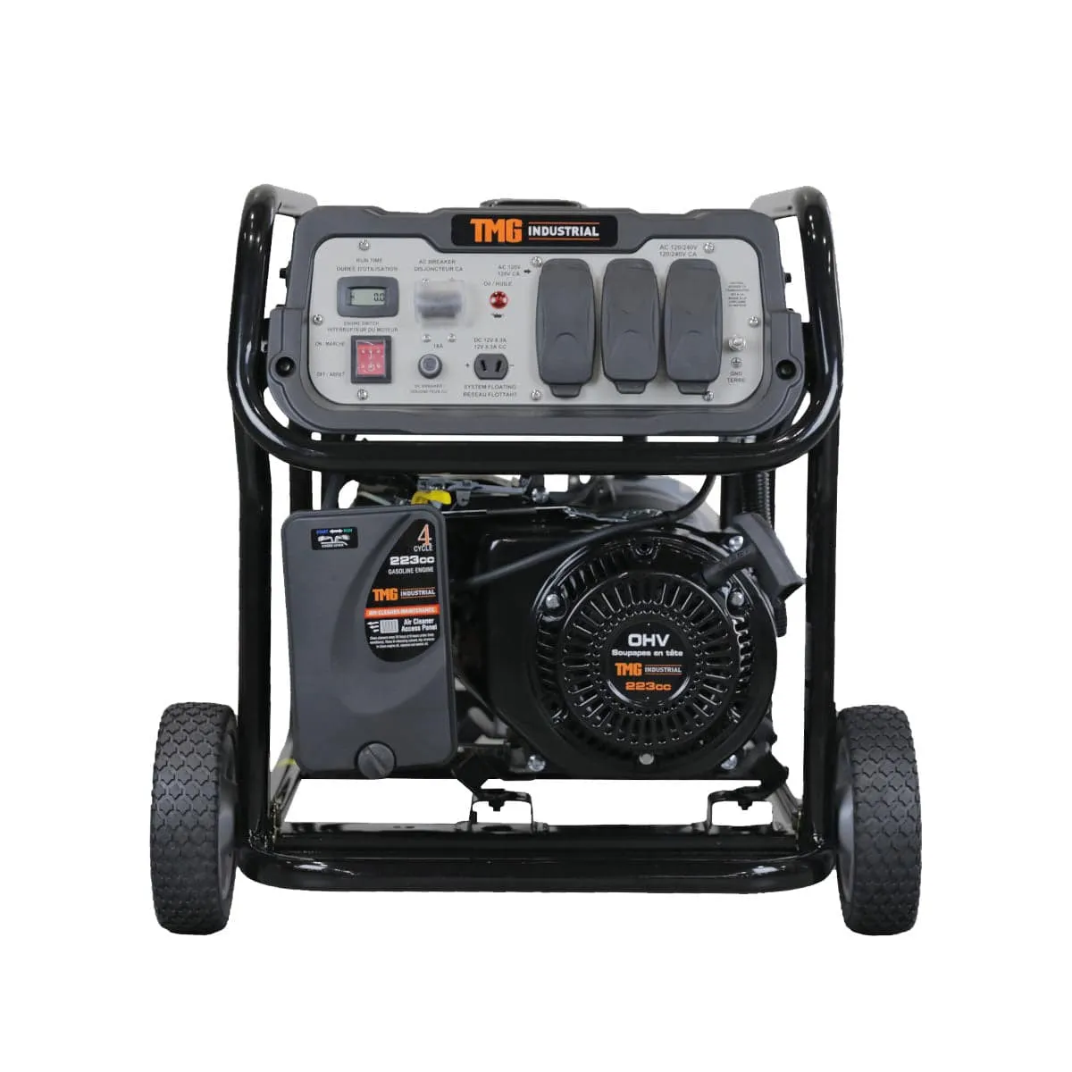 TMG-5000G 5000-Watt Gasoline Generator, 223cc OHV Engine, 11.5 Running Time, 120/240VAC