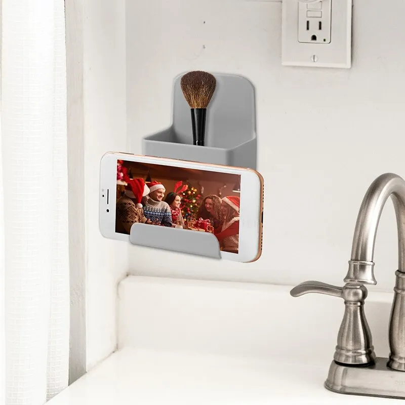 Wall-Mounted Storage Organizer Phone Holder